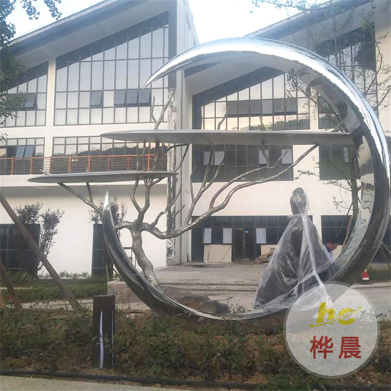 不銹鋼幾何鹿雕塑鏡面售樓部園林戶外公園梅花鹿小品大型擺件定制