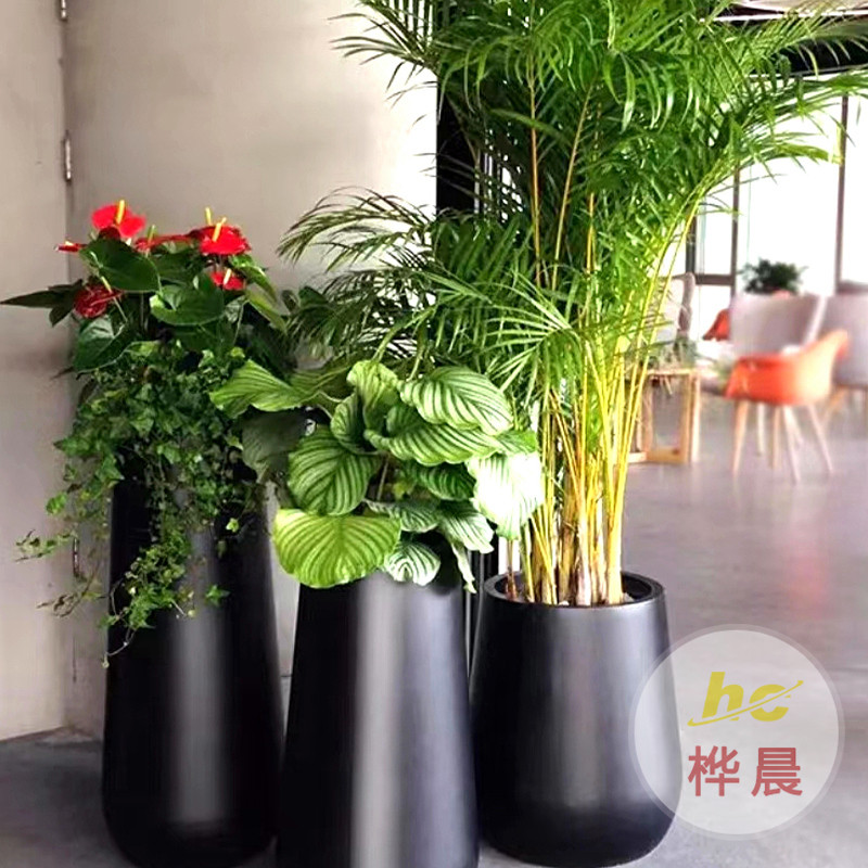 玻璃鋼工廠異形組合花盆商場花缽園林工程玻璃鋼花箱美陳裝飾擺件